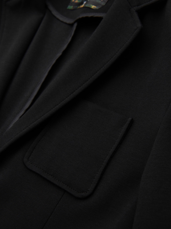 Ombre Clothing Pánské černé sako SLIM s jemnou texturou