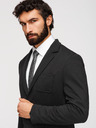 Ombre Clothing Pánské černé sako SLIM s jemnou texturou