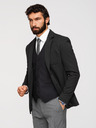 Ombre Clothing Pánské černé sako SLIM s jemnou texturou