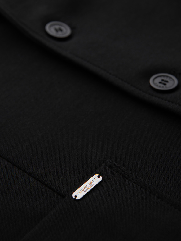 Ombre Clothing Pánské černé sako SLIM s jemnou texturou
