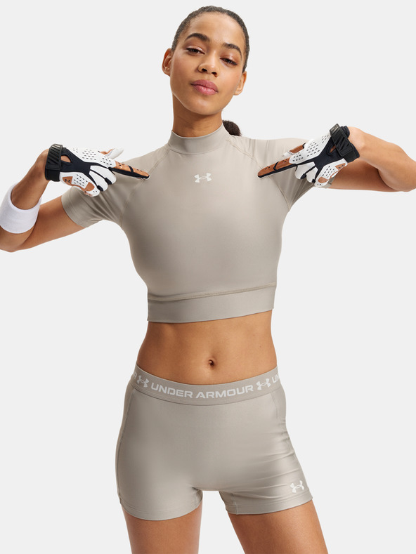 Under Armour Dámské tričko Under Armour HeatGear Crop Mock SS-BRN