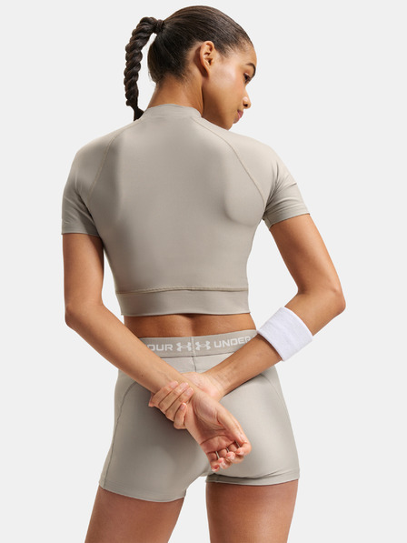Under Armour Dámské tričko Under Armour HeatGear Crop Mock SS-BRN