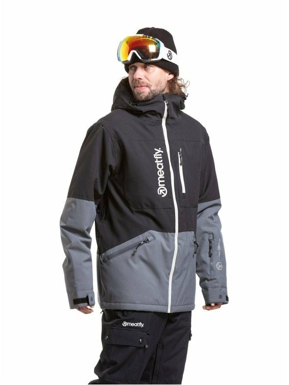 Meatfly Meatfly pánská SNB & SKI bunda Helios Dark Grey / Black