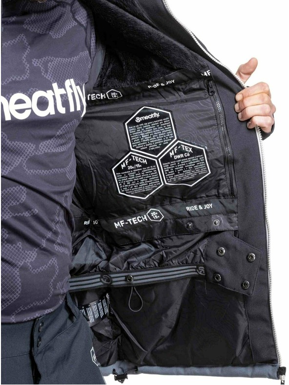 Meatfly Meatfly pánská SNB & SKI bunda Helios Dark Grey / Black