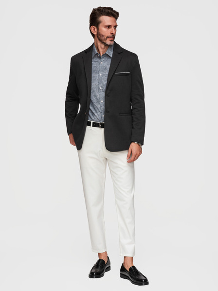 Ombre Clothing Pánské pletené sako střihu SLIM FIT - černé V5 M170 Ombre Clothing