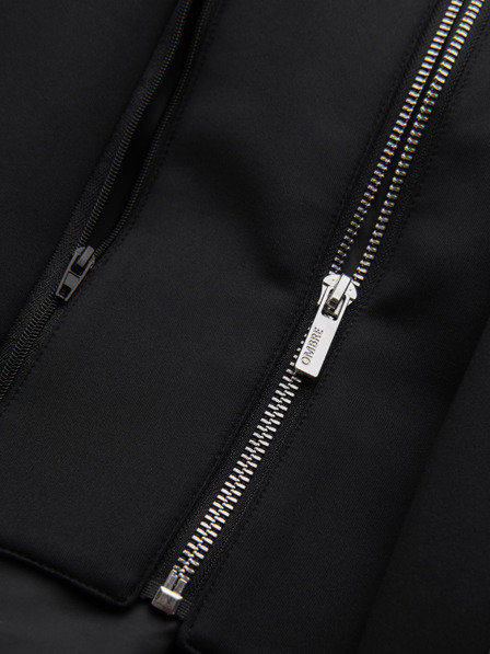 Ombre Clothing Stylové pánské sako s odnímatelnou podšívkou a nastavitelnou kapucí - černé V1 M168 Ombre Clothing