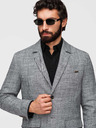 Ombre Clothing Pánské sako REGULAR střihu s plátnem - grafitová V5 M169 Ombre Clothing