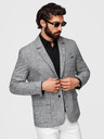 Ombre Clothing Pánské sako REGULAR střihu s plátnem - grafitová V5 M169 Ombre Clothing