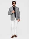 Ombre Clothing Pánské sako REGULAR střihu s plátnem - grafitová V5 M169 Ombre Clothing