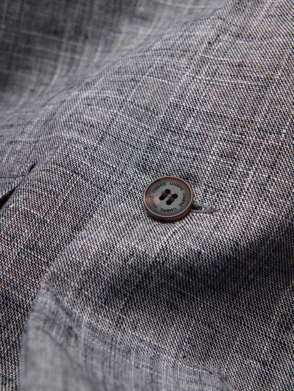 Ombre Clothing Pánské sako REGULAR střihu s plátnem - grafitová V5 M169 Ombre Clothing