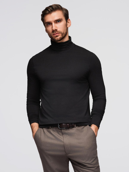 Ombre Clothing Pánský rolák s dlouhým rukávem - černý V1 OM-LSCL-0130 Ombre Clothing