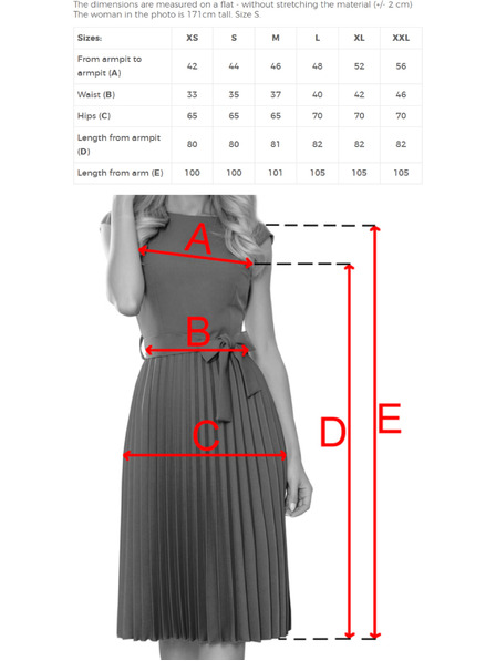 numoco LILA Klasické plisované šaty s krátkým rukávem a páskem - máslová žlutá