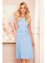 numoco Plisované šaty s krátkým rukávem - světlé modrá Numoco LILA