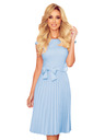 numoco Plisované šaty s krátkým rukávem - světlé modrá Numoco LILA
