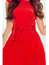 numoco Plisované šaty s krátkým rukávem - červené Numoco LILA