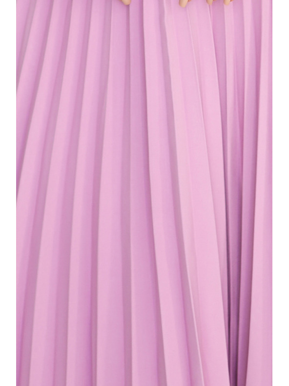 numoco Klasické řasené šaty s krátkým rukávem a páskem - Numoco