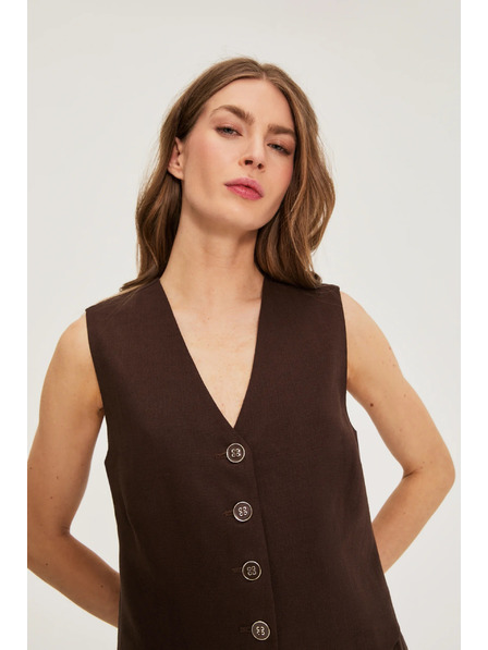 Moodo Vesta s příměsí lnu hnědá Moodo