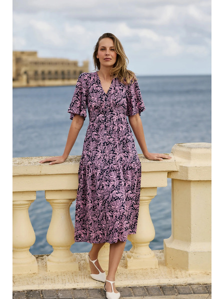 Moodo Užitečné šaty z viskózy tmavě modré Moodo