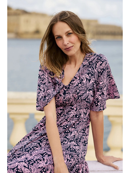 Moodo Užitečné šaty z viskózy tmavě modré Moodo