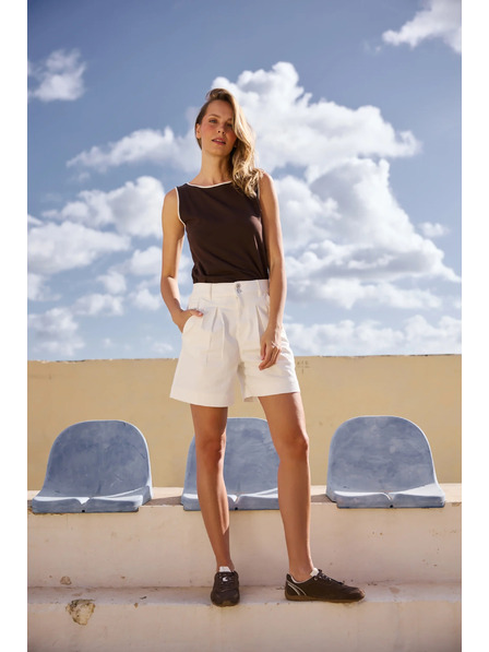 Moodo Hladké kraťasy bílé Moodo