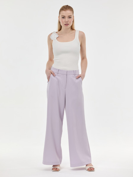 Orsay Světle fialové široké dámské kalhoty ORSAY