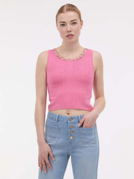 Orsay Růžové dámské tílko s aplikací ORSAY