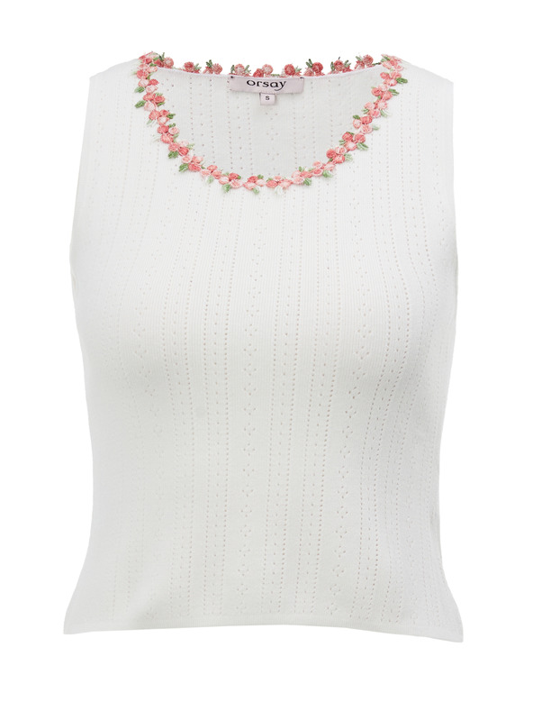 Orsay Bílé dámské tílko s aplikací ORSAY