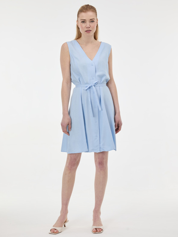 Orsay Světle modré dámské šaty bez rukávů ORSAY