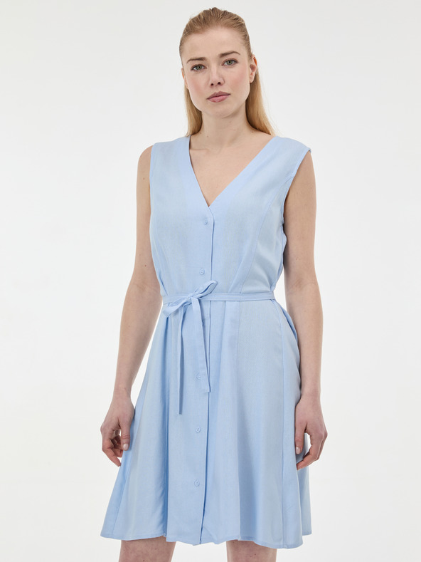 Orsay Světle modré dámské šaty bez rukávů ORSAY