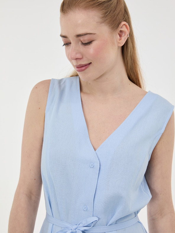 Orsay Světle modré dámské šaty bez rukávů ORSAY