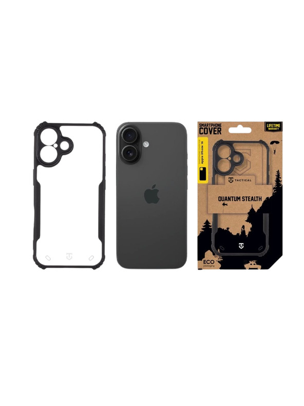 Tactical Tactical Quantum Stealth Kryt pro Apple iPhone 16 Clear/Black