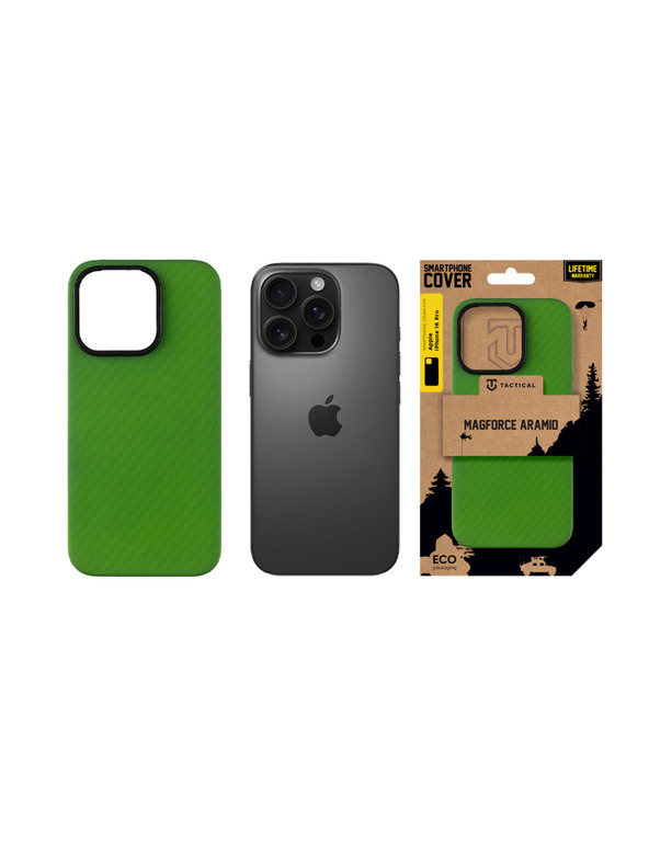 Tactical Tactical MagForce Aramid Kryt pro Apple iPhone 16 Pro Green Toad