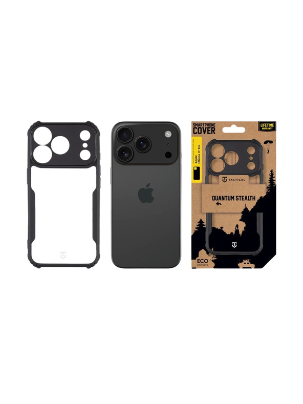 Tactical Tactical Quantum Stealth Kryt pro Apple iPhone 17 Pro Clear/Black