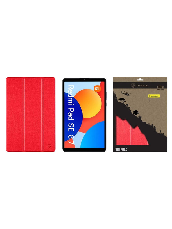 Tactical Tactical Book Tri Fold Pouzdro pro Xiaomi Redmi Pad SE 8,7 Red