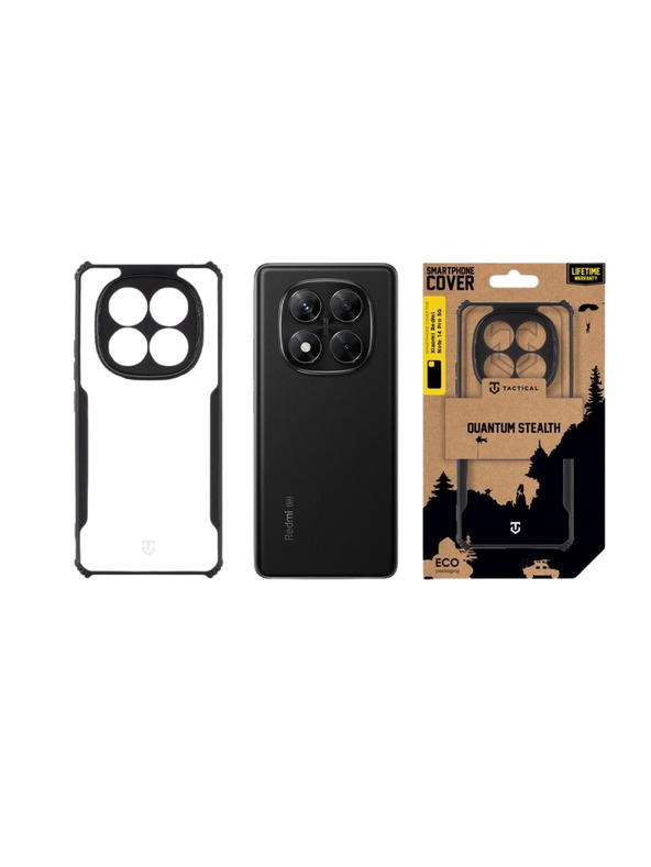 Tactical Tactical Quantum Stealth Kryt pro Xiaomi Redmi Note 14 Pro 5G/X7 5G Clear/Black