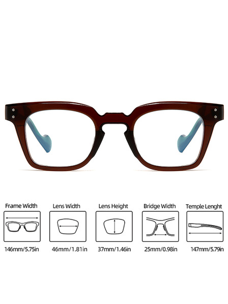 VEYREY VeyRey hranaté sluneční brýle Tamp modrá obruba čirá skla