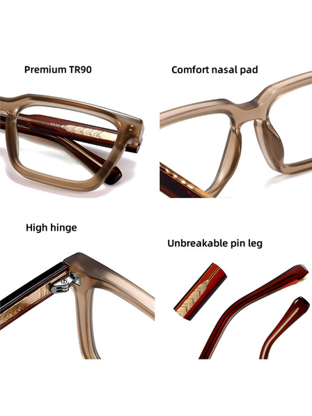 VEYREY VeyRey hranaté sluneční brýle Shabow hnědá obruba čirá skla