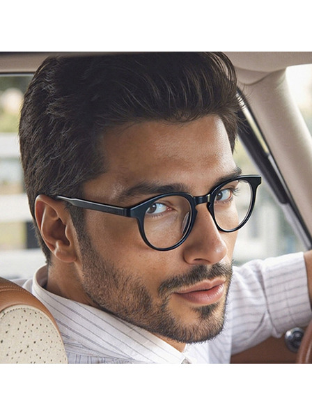 VEYREY VeyRey nerd acetátové sluneční brýle Phuffy černá obruba čirá skla