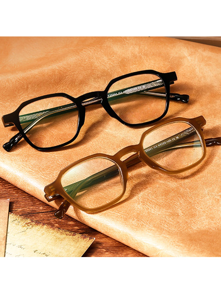 VEYREY VeyRey hranaté acetátové sluneční brýle Zuwn černá/vícebarevná/zelená obruba čirá skla