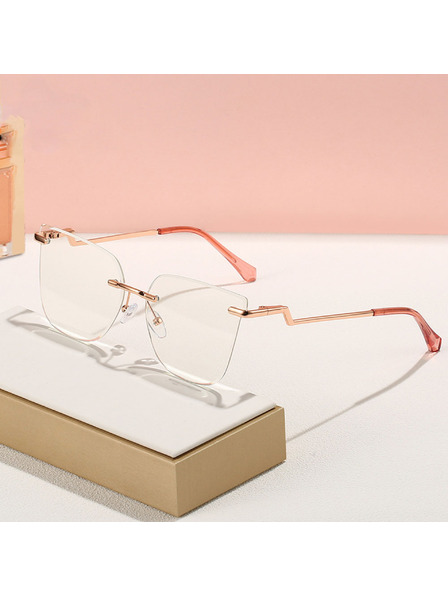 VEYREY VeyRey dámské cat-eye dámské brýle blokující modré světlo Yapp zlatá obruba čirá skla