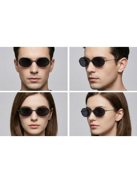 VEYREY VeyRey oválné polarizační sluneční brýle Pemu černá obruba černá skla