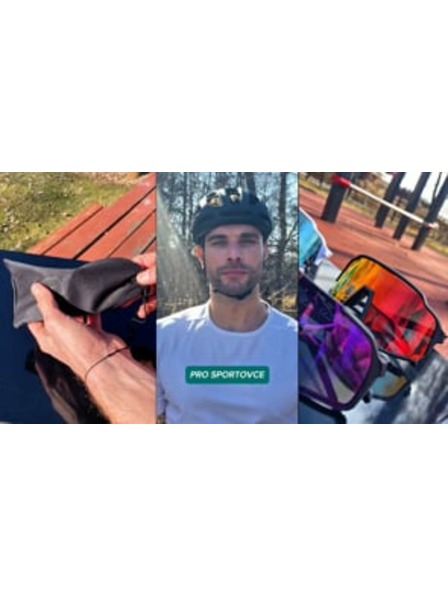 VEYREY VeyRey dětské sportovní sluneční brýle Wegub černá obruba nebeská skla