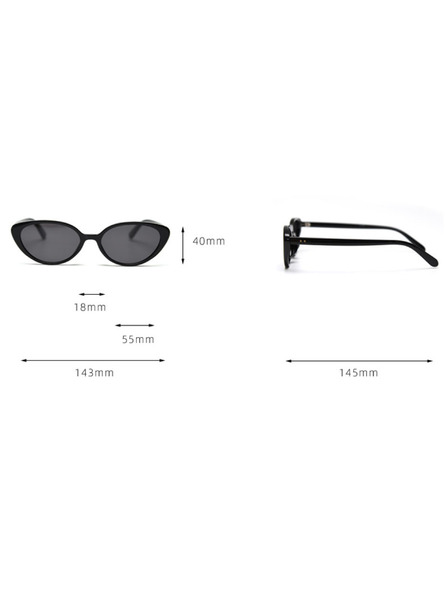 VEYREY VeyRey dámské cat-eye polarizační sluneční brýle Duoom černá obruba černá skla