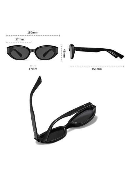 VEYREY VeyRey dámské cat-eye acetátové sluneční brýle Sublepp černá obruba černá skla