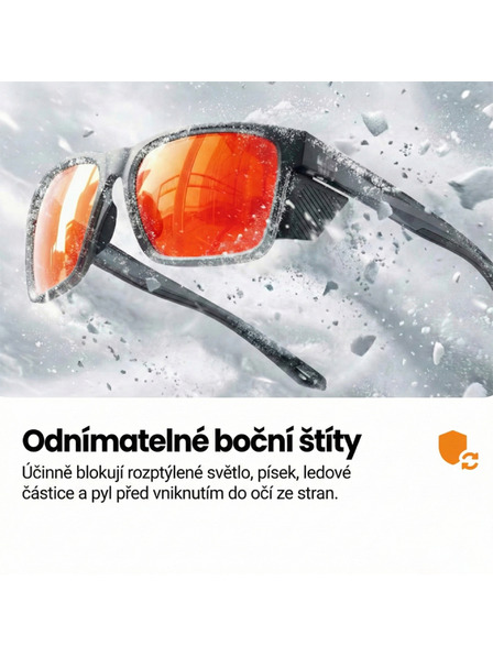 VEYREY VeyRey sportovní polarizační sluneční brýle Binow černá obruba oranžová skla