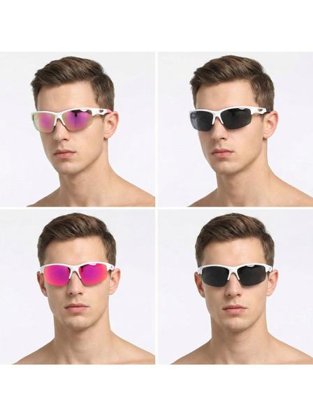 VEYREY VeyRey sportovní polarizační sluneční brýle Blixe bílá obruba růžová skla