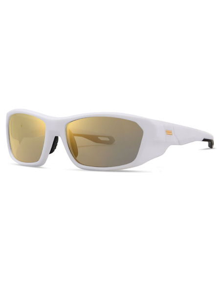 VEYREY VeyRey sportovní polarizační sluneční brýle Borned bílá obruba zlatá skla
