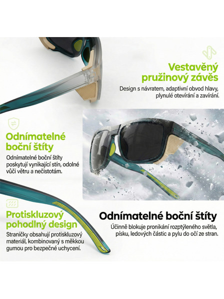 VEYREY VeyRey sportovní polarizační sluneční brýle Unow černá obruba zelená skla