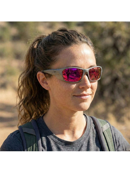 VEYREY VeyRey sportovní polarizační sluneční brýle Borned transparentní obruba růžová skla