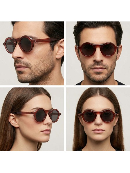 VEYREY VeyRey lenonky acetátové polarizační sluneční brýle Trozu hnědá obruba černá skla